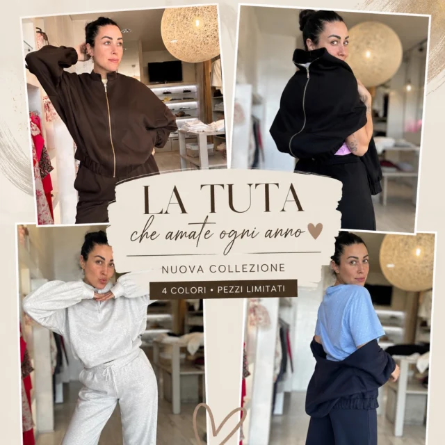 LA TUTA. 🤎

Non una semplice tuta, ma LA TUTA che ogni anno vi conquista.✨

In morbida viscosa, con un tessuto bello da indossare e una vestibilità comoda, è quel capo versatile e senza tempo che puoi indossare con sneakers per un look casual o con un accessorio più ricercato per renderla subito speciale.

Disponibile in 4 varianti colore 🤎🖤💙🩶

E come ogni anno… sono tra quei capi che sappiamo già che andrete a rubarci dagli scaffali! 😍

⚠️ Pezzi limitati: se hai già scelto il tuo colore, non aspettare troppo!

#Chic #NuovaCollezione #AutunnoInverno #LaTuta #TutaDonna
